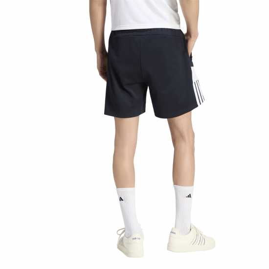 Adidas Men's Fleece Jogger Shorts Navy/Red Adidas Men's Fleece Jogger Shorts Navy/Red