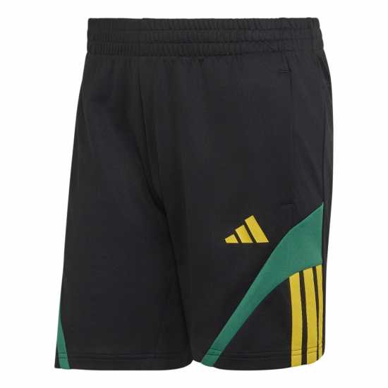 Adidas Men's Fleece Jogger Shorts Black/Yellow Adidas Men's Fleece Jogger Shorts Black/Yellow