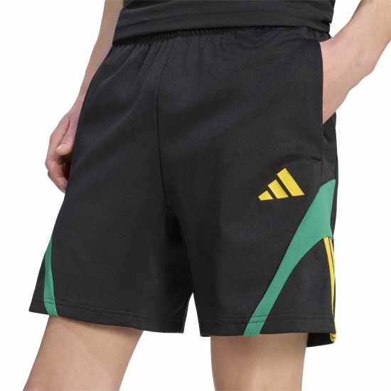 Adidas Men's Fleece Jogger Shorts Black/Yellow Adidas Men's Fleece Jogger Shorts Black/Yellow