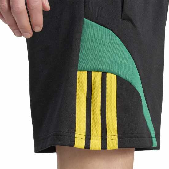 Adidas Men's Fleece Jogger Shorts Black/Yellow Adidas Men's Fleece Jogger Shorts Black/Yellow
