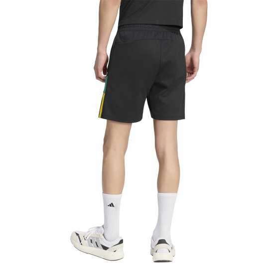 Adidas Men's Fleece Jogger Shorts Black/Yellow Adidas Men's Fleece Jogger Shorts Black/Yellow