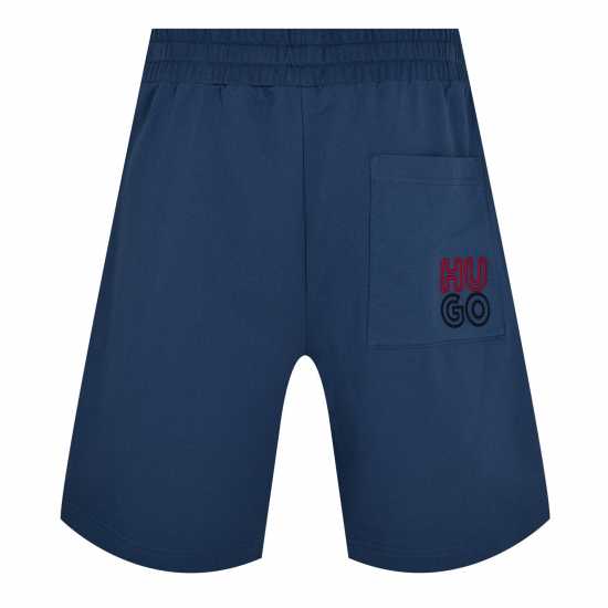 Hugo Boss Hugo Stacked Logo Shorts Open Blue 468 - Мъжки пижами
