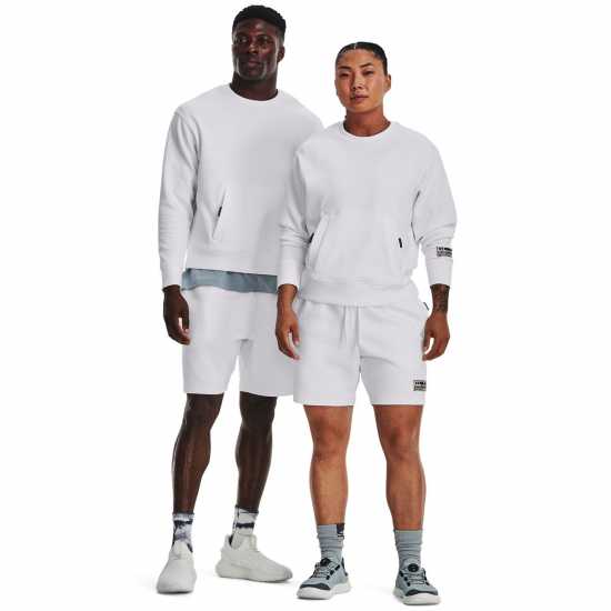 Under Armour Плетени Шорти Sum Knit Shorts White Мъжко облекло за едри хора