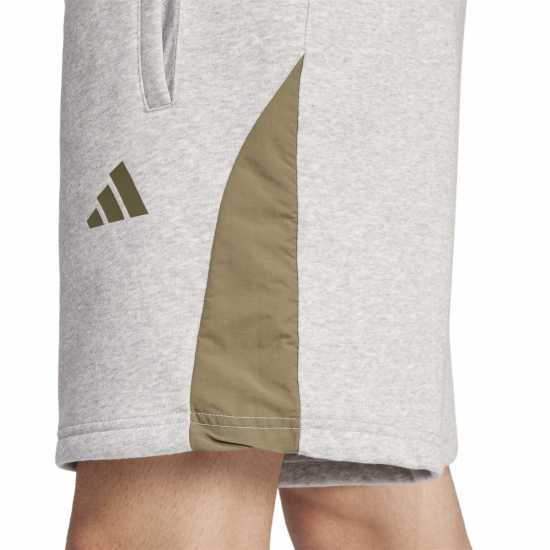 Adidas Мъжки Шорти Seasonal Essentials Colorblock Shorts Mens Сива Хизър 