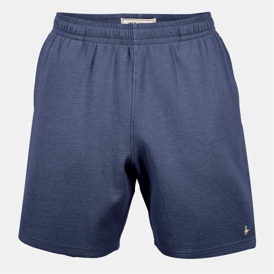 Jack Wills Waffle Fleece Jogger Shorts Нощно небе 
