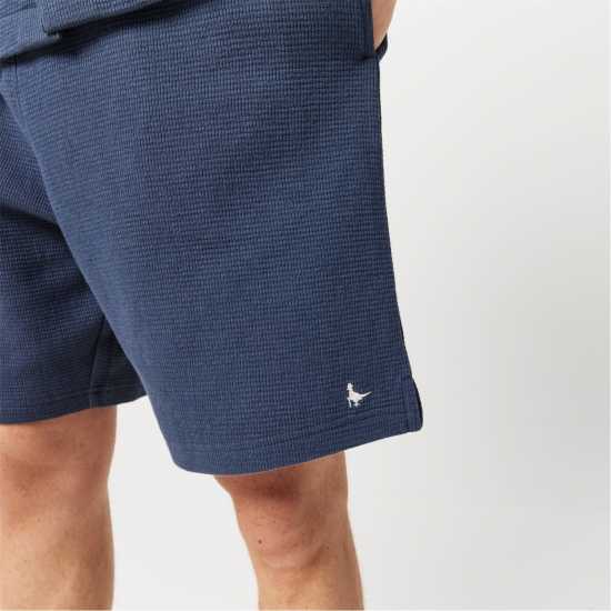 Jack Wills Waffle Fleece Jogger Shorts Нощно небе 