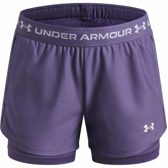 Under Armour Kids Tech™ Play Up Performance Gym Shorts Purple/White 
