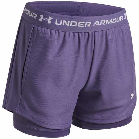 Under Armour Kids Tech™ Play Up Performance Gym Shorts Purple/White 