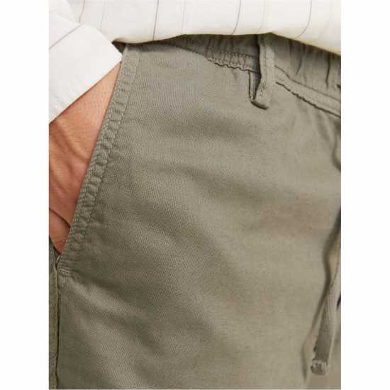 Мъжки Шорти Jack And Jones Linen Shorts Mens Прахнато маслина Мъжки панталони чино