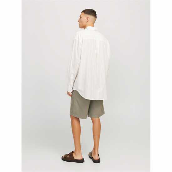 Мъжки Шорти Jack And Jones Linen Shorts Mens Прахнато маслина Мъжки панталони чино