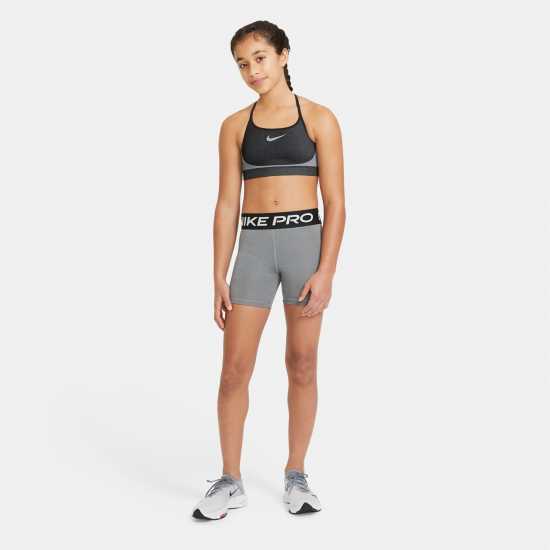Nike Къси Панталони Момичета Pro Shorts Junior Girls Сива Хизър Детски къси панталони