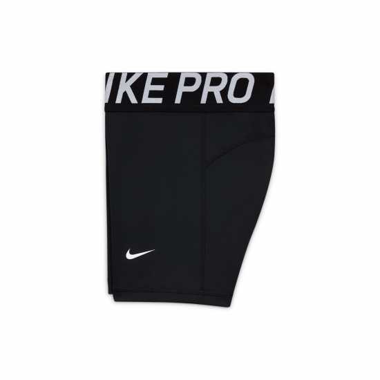 Nike Къси Панталони Момичета Pro Shorts Junior Girls Черно/Бяло Детски къси панталони