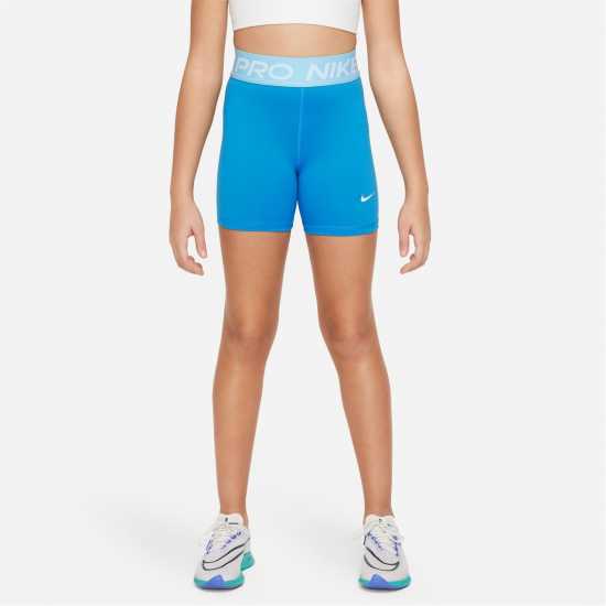 Nike Къси Панталони Момичета Pro Shorts Junior Girls World Indigo Детски къси панталони
