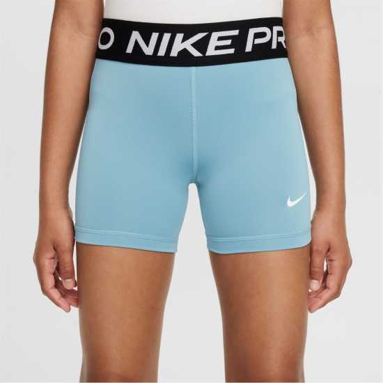 Nike Къси Панталони Момичета Pro Shorts Junior Girls Denim Turq Детски къси панталони
