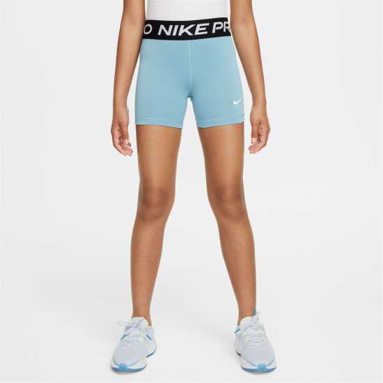 Nike Къси Панталони Момичета Pro Shorts Junior Girls Denim Turq Детски къси панталони