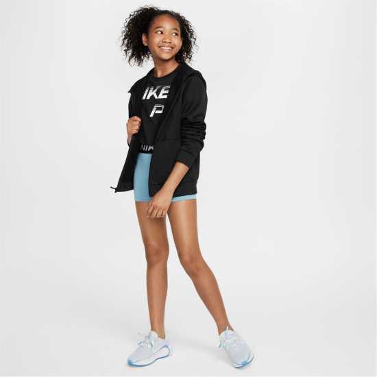 Nike Къси Панталони Момичета Pro Shorts Junior Girls Denim Turq Детски къси панталони