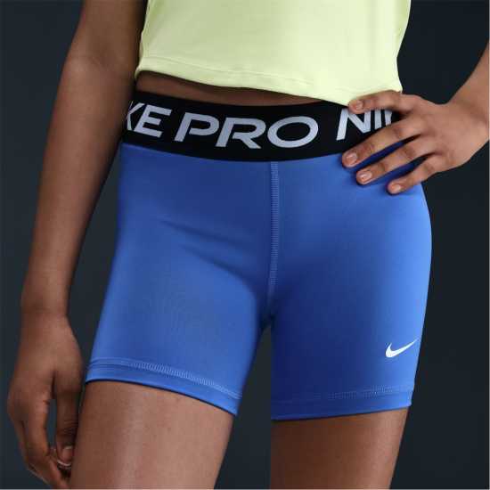 Детски къси панталони Nike Къси Панталони Момичета Pro Shorts Junior Girls Blue/White Nike Къси Панталони Момичета Pro Shorts Junior Girls Blue/White Детски къси панталони