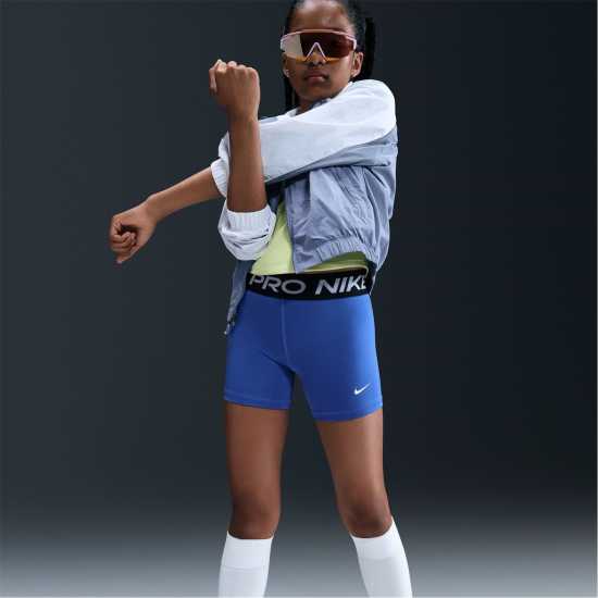 Детски къси панталони Nike Къси Панталони Момичета Pro Shorts Junior Girls Blue/White Nike Къси Панталони Момичета Pro Shorts Junior Girls Blue/White Детски къси панталони