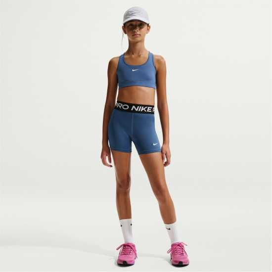 Nike Къси Панталони Момичета Pro Shorts Junior Girls Mystic Navy 