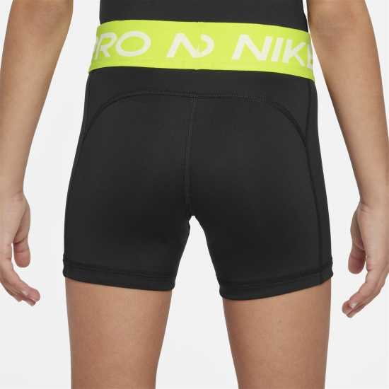 Nike Къси Панталони Момичета Pro Shorts Junior Girls Черно Волт Детски къси панталони