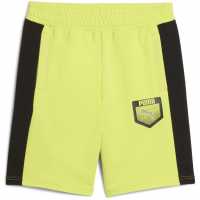 Puma Active Sports Graphic Sweat Shorts T Jogger Short Unisex Kids Лимонов шербет Детски къси панталони