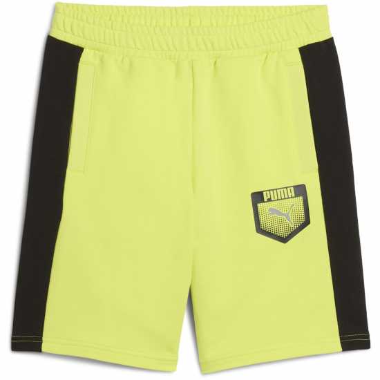 Puma Active Sports Graphic Sweat Shorts T Jogger Short Unisex Kids Лимонов шербет Детски къси панталони