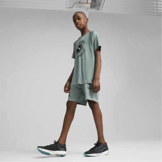 Puma Active Sports Graphic Poly Shorts B Gym Short Unisex Kids Зелена Луна Детски къси панталони
