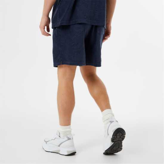 Jack Wills Logo Repeat Towelling Shorts Navy Мъжки къси панталони