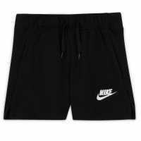 Nike Sportswear Club Big Kids' (Girls') French Terry Shorts Black/White Детски къси панталони