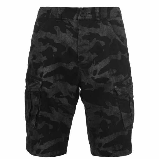 Firetrap Мъжки Шорти Btk Shorts Mens Черно камуфлаж Мъжки къси панталони