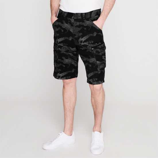 Firetrap Мъжки Шорти Btk Shorts Mens Черно камуфлаж Мъжки къси панталони