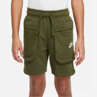 Nike Момчешки Къси Гащи Nsw Fleece Cargo Shorts Junior Boys Rough Green Детски къси панталони