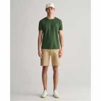 Gant Slim Fit Twill Shorts Тъмно кафяво 