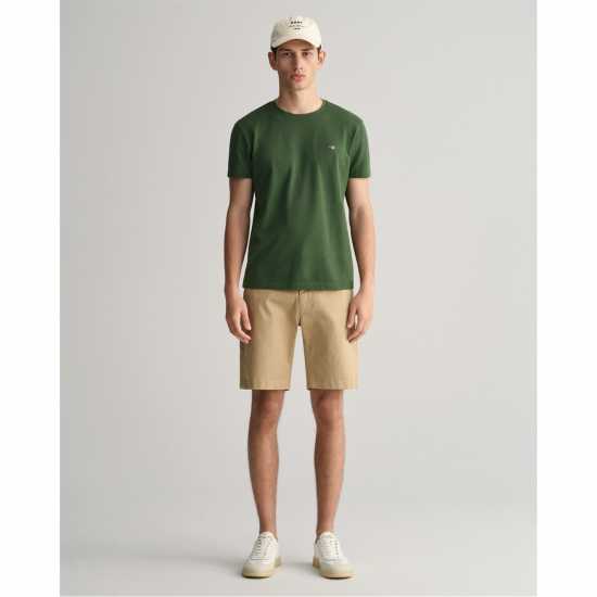 Gant Slim Fit Twill Shorts Тъмно кафяво 