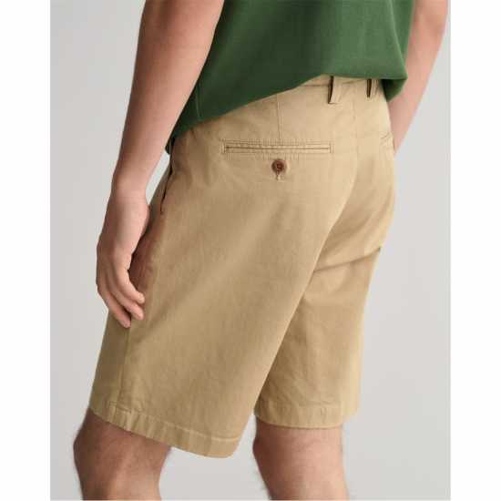 Gant Slim Fit Twill Shorts Тъмно кафяво 