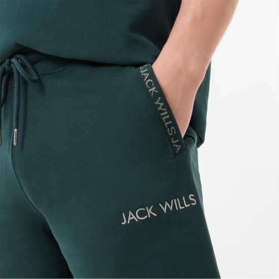 Jack Wills Jacquard Logo Shorts Dark Green Мъжко облекло за едри хора