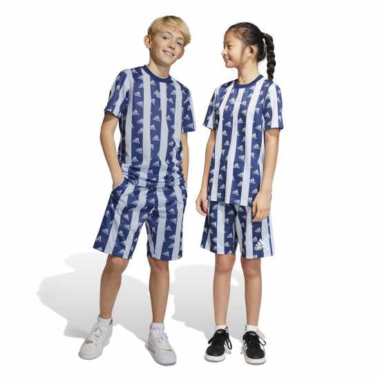 Adidas Десенирани Шорти Brand Love Allover Print Shorts  Детски къси панталони