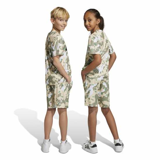 Adidas Детски Шорти Train Essentials Camouflage Shorts Juniors Sand Strata Детски къси панталони