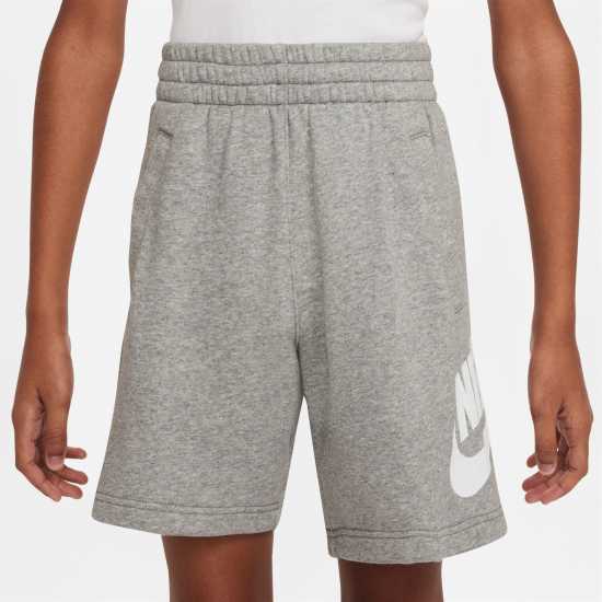 Nike Sportswear Club Fleece Big Kids' French Terry Shorts Тъмно сиво меланж Детски къси панталони