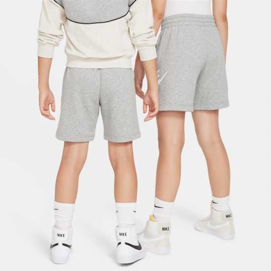 Nike Sportswear Club Fleece Big Kids' French Terry Shorts Тъмно сиво меланж Детски къси панталони