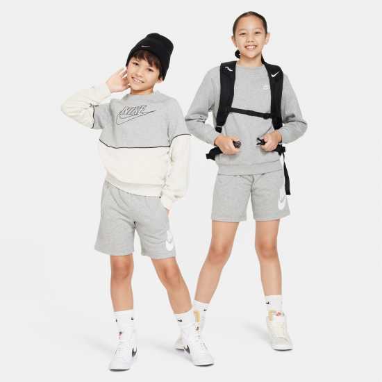 Nike Sportswear Club Fleece Big Kids' French Terry Shorts Тъмно сиво меланж Детски къси панталони