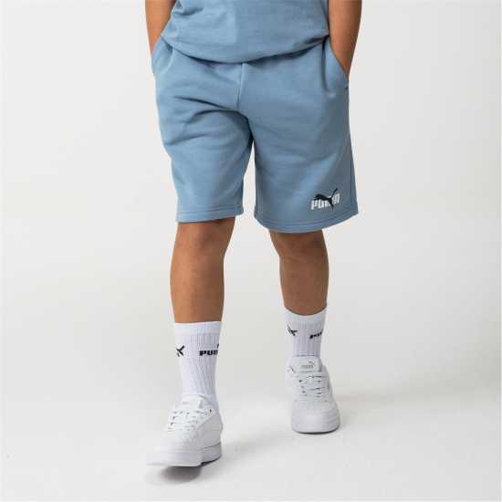Puma Момчешки Шорти Полар Essentials Logo Fleece Shorts Boys Зен Син Детски къси панталони