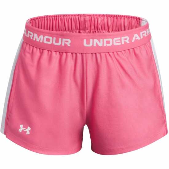 Under Armour Icon Fleece Taping Joggers Juniors Супер Розово/Бяло Детски долнища на анцуг