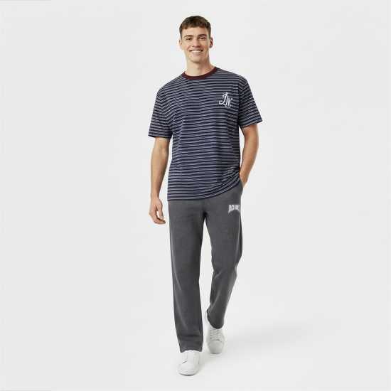 Jack Wills Men's Graphic Cotton Open Hem Fleece Joggers  