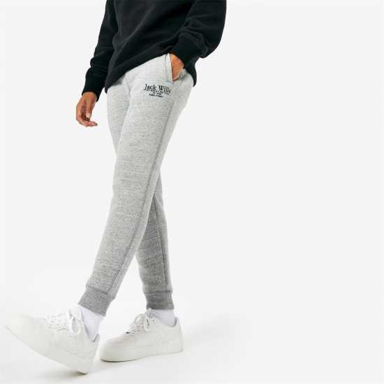 Мъжко Спортно Долнище Jack Wills Haydor Logo Joggers Mens Сив марл Мъжки меки спортни долнища