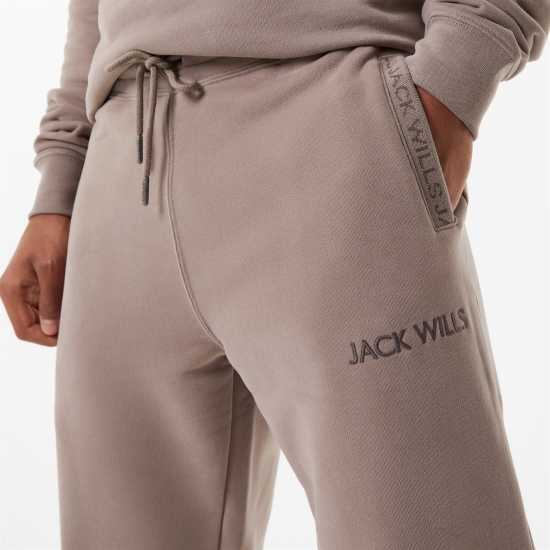 Jack Wills Jacquard Logo Joggers Mushroom Мъжко облекло за едри хора