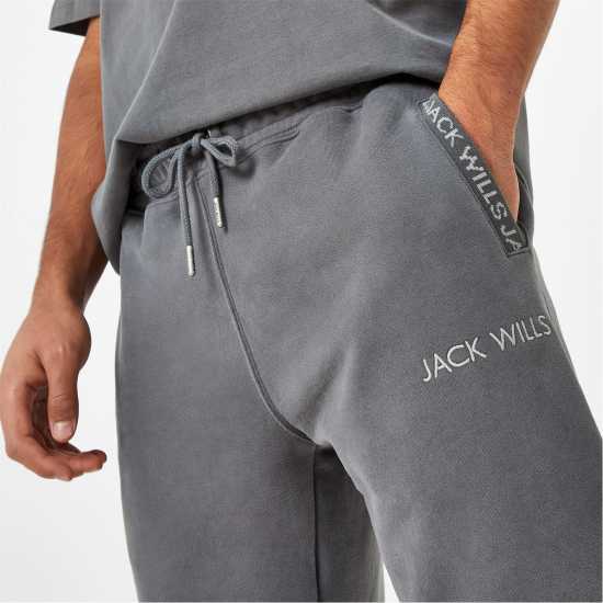 Jack Wills Jacquard Logo Joggers Slate Мъжко облекло за едри хора