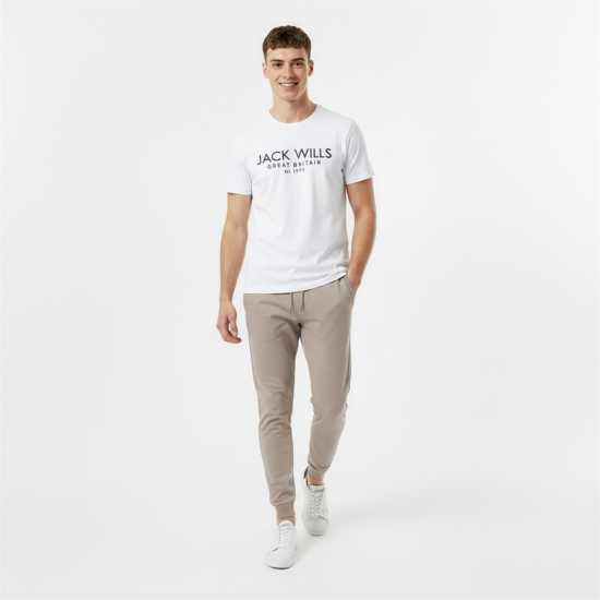 Мъжко Спортно Долнище Jack Wills Jacquard Logo Joggers Mens Бледо кафяво 