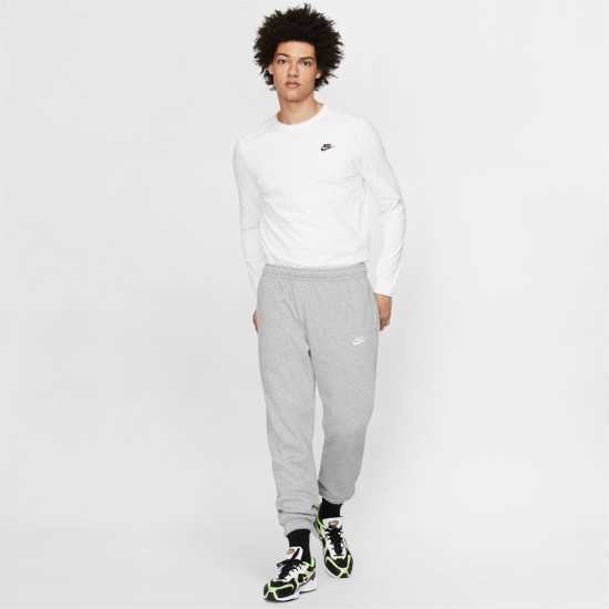 Nike Мъжко Долнище За Джогинг Sportswear Club Fleece Jogging Pants Mens Сиво Мъжки меки спортни долнища