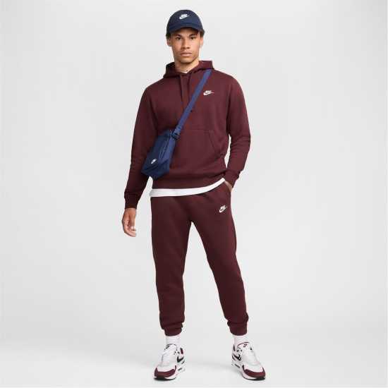 Nike Мъжко Долнище За Джогинг Sportswear Club Fleece Jogging Pants Mens Бордово Мъжки меки спортни долнища